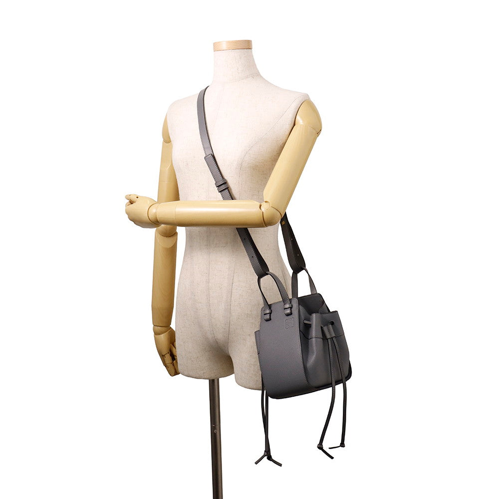 LOEWE Hammock DrawstringBag GrayA538V07X15 Leather Size Mini