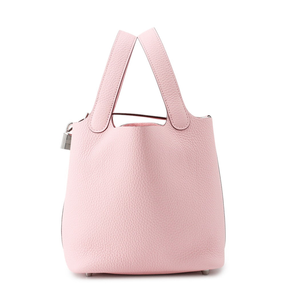 HERMES Picotin Lock Rose Sakura Taurillon Clemence Size PM