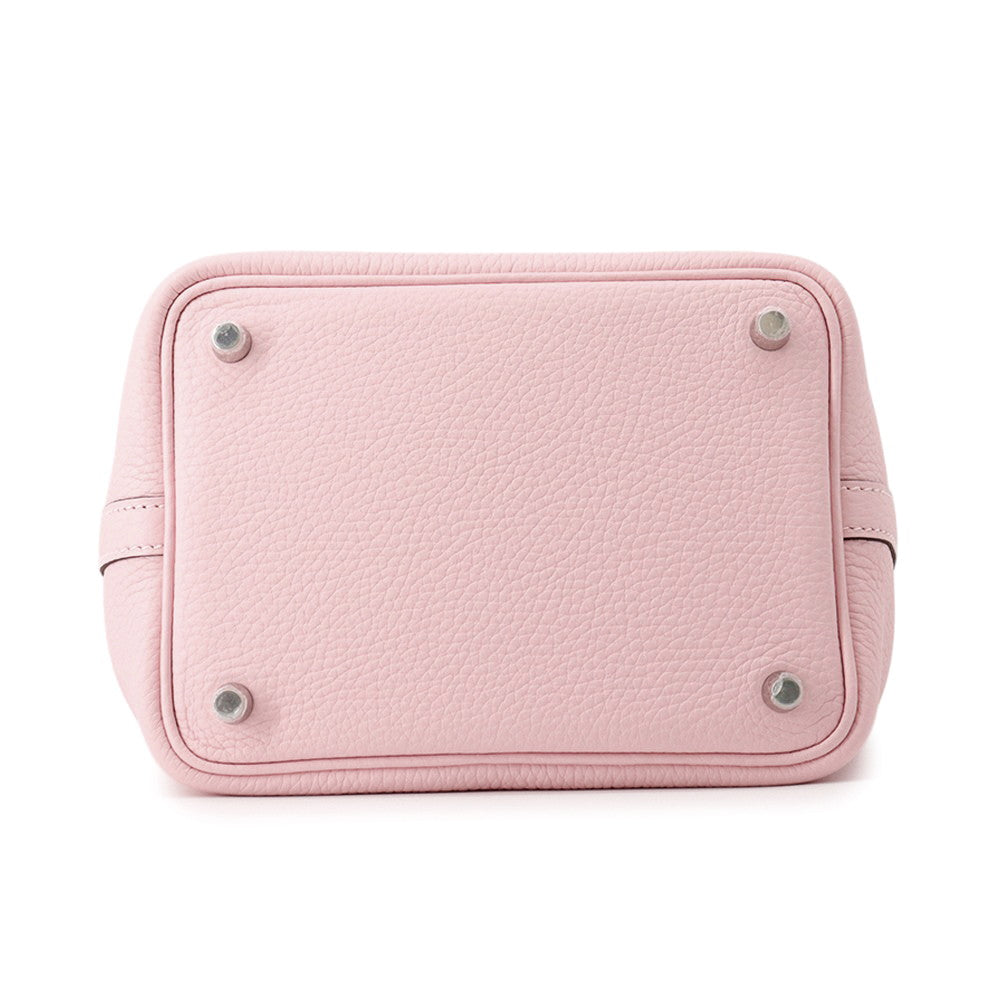 HERMES Picotin Lock Rose Sakura Taurillon Clemence Size PM