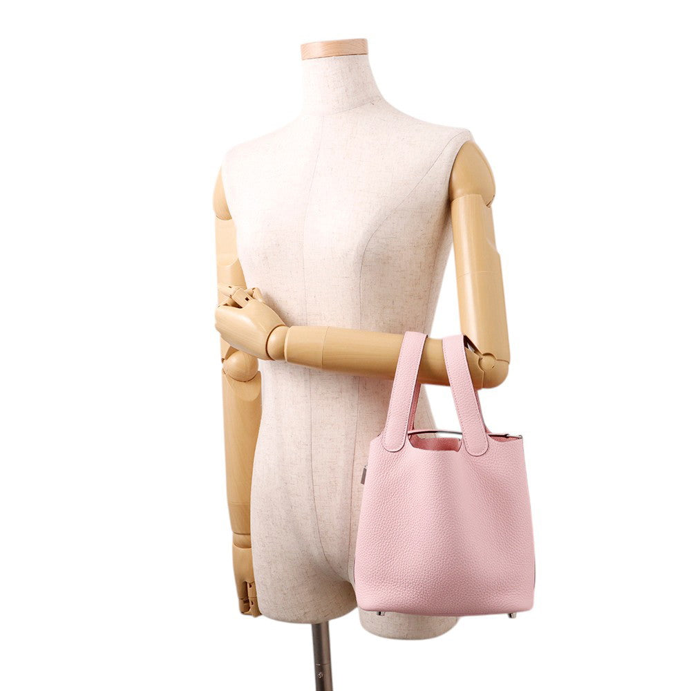 HERMES Picotin Lock Rose Sakura Taurillon Clemence Size PM