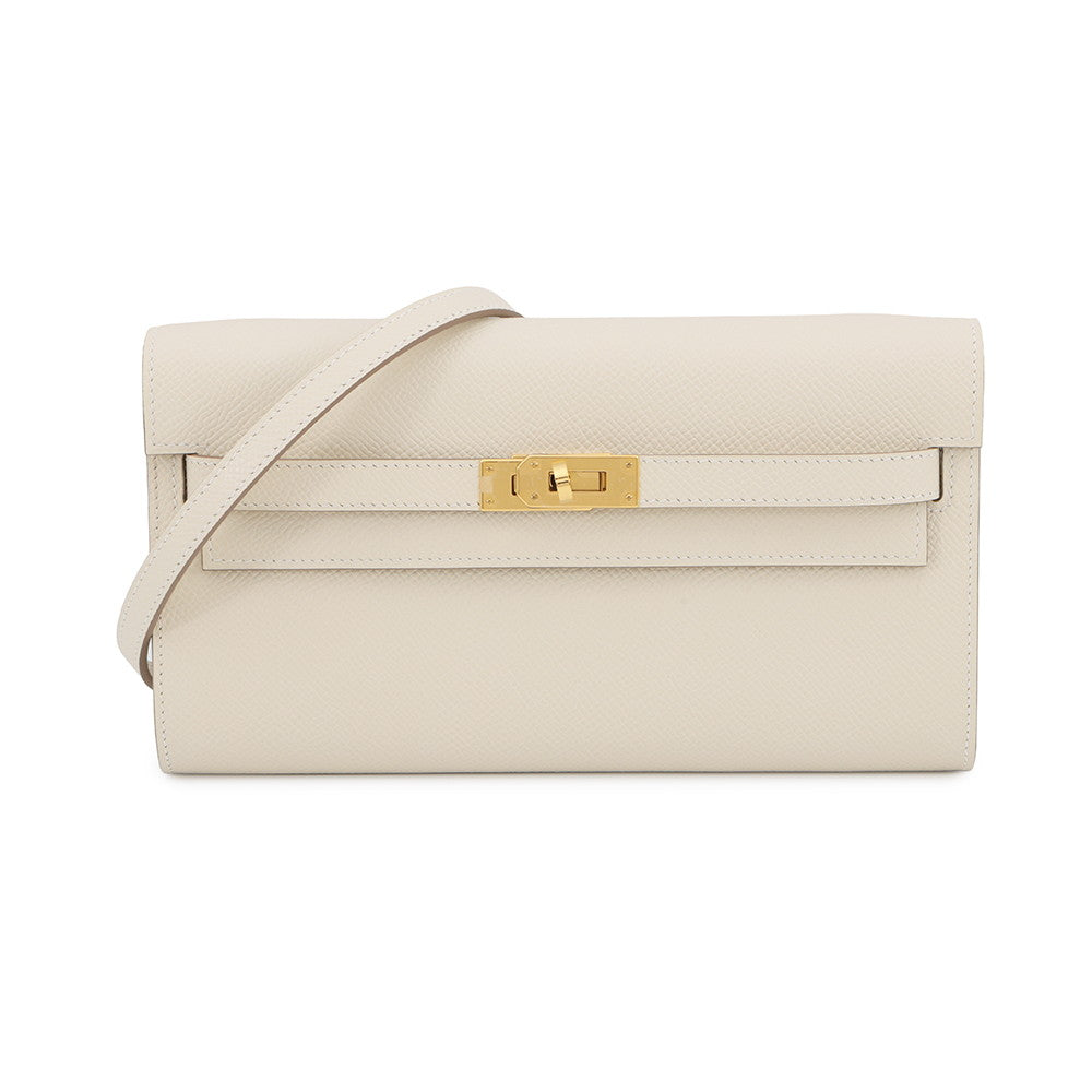 HERMES Kelly Long Wallet To Go Craie Epsom