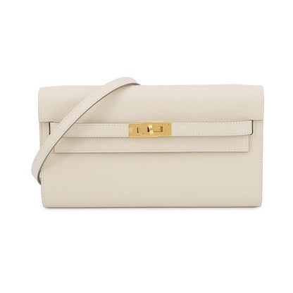 HERMES Kelly Long Wallet To Go Craie Epsom