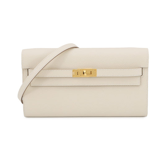 HERMES Kelly Long Wallet To Go Craie Epsom