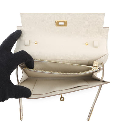 HERMES Kelly Long Wallet To Go Craie Epsom