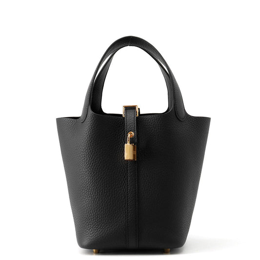 HERMES Picotin Lock Black Taurillon Clemence Size PM