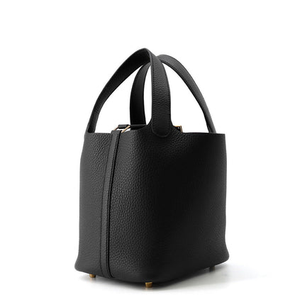 HERMES Picotin Lock Black Taurillon Clemence Size PM