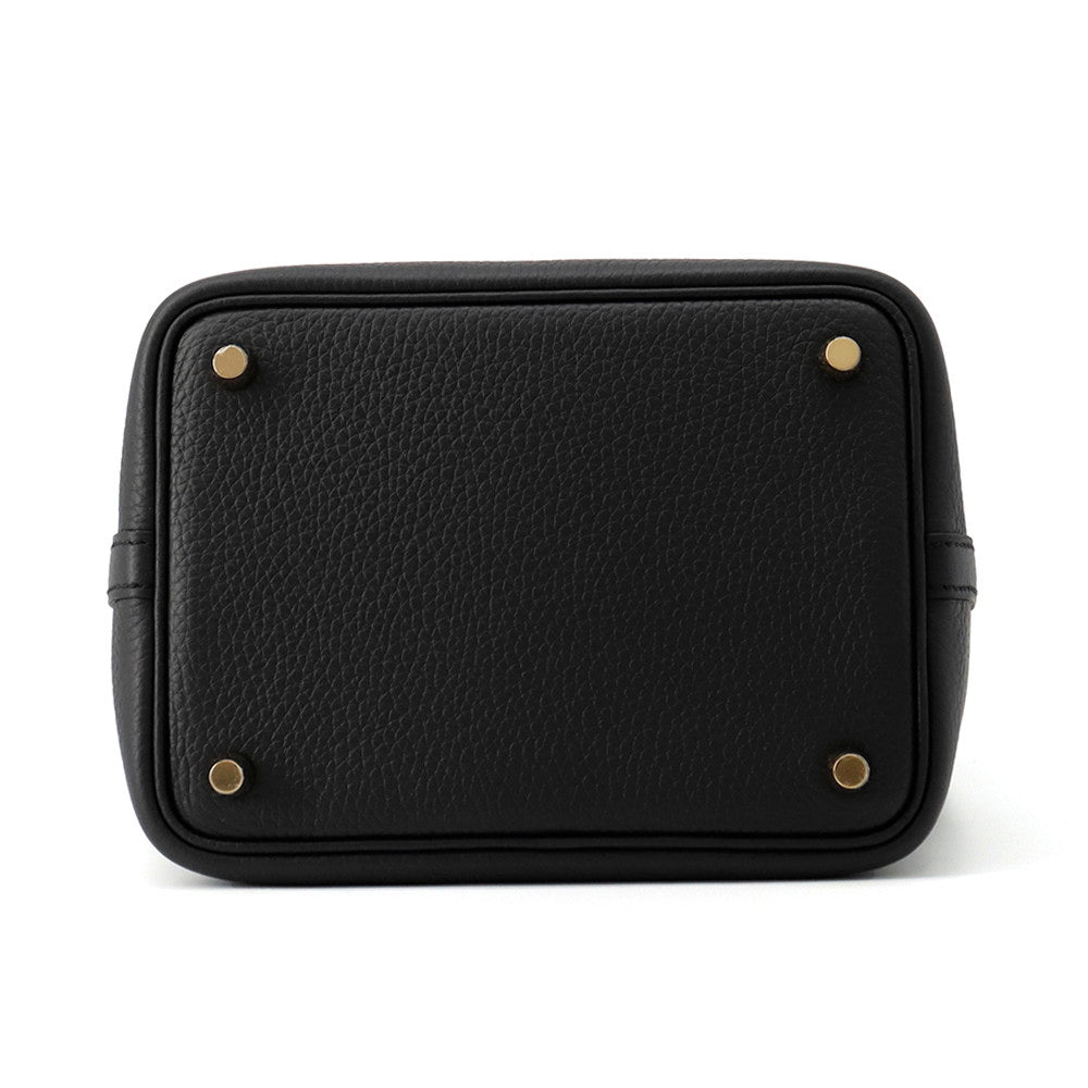 HERMES Picotin Lock Black Taurillon Clemence Size PM
