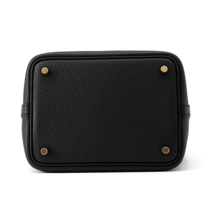 HERMES Picotin Lock Black Taurillon Clemence Size PM