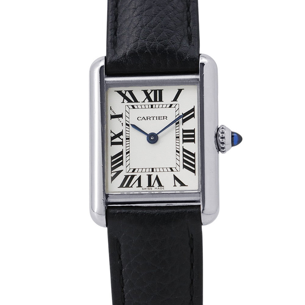 CARTIER tank mast SM H29.5mm×W22mm Stainless Steel Leather Silver DialWSTA0042