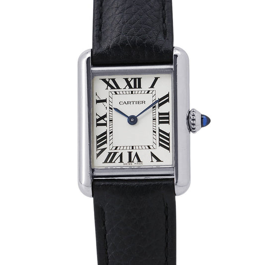 CARTIER tank mast SM H29.5mm×W22mm Stainless Steel Leather Silver DialWSTA0042
