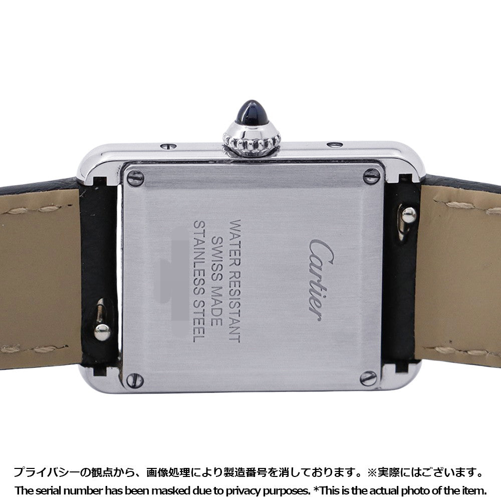 CARTIER tank mast SM H29.5mm×W22mm Stainless Steel Leather Silver DialWSTA0042