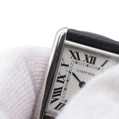 CARTIER tank mast SM H29.5mm×W22mm Stainless Steel Leather Silver DialWSTA0042