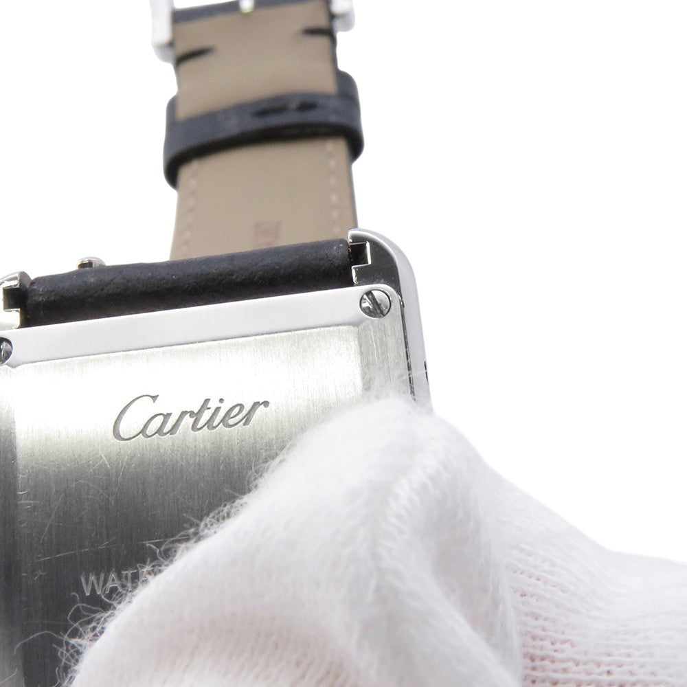 CARTIER tank mast SM H29.5mm×W22mm Stainless Steel Leather Silver DialWSTA0042