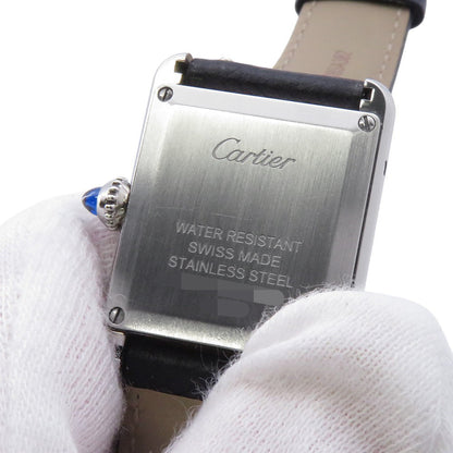 CARTIER tank mast SM H29.5mm×W22mm Stainless Steel Leather Silver DialWSTA0042