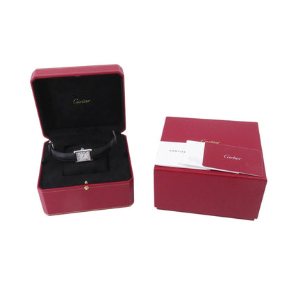 CARTIER tank mast SM H29.5mm×W22mm Stainless Steel Leather Silver DialWSTA0042