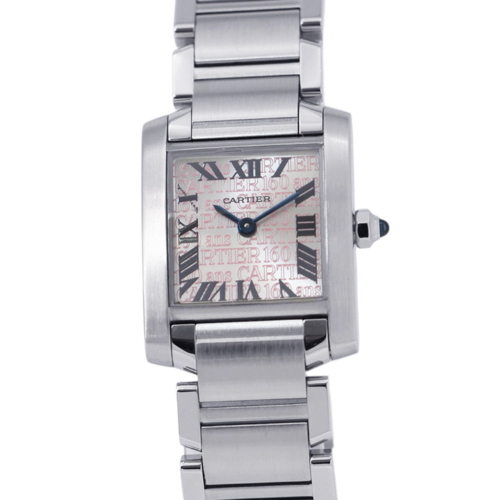 CARTIER Tank Française SM 160th Anniversary Asia Limited Edition (Limited to 2500 pieces) H27mm×W20mm Stainless Steel Pink DialW51035Q3
