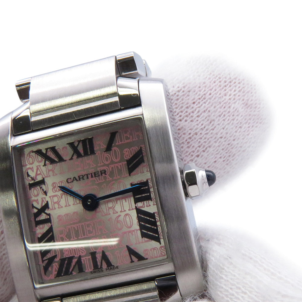 CARTIER Tank Française SM 160th Anniversary Asia Limited Edition (Limited to 2500 pieces) H27mm×W20mm Stainless Steel Pink DialW51035Q3