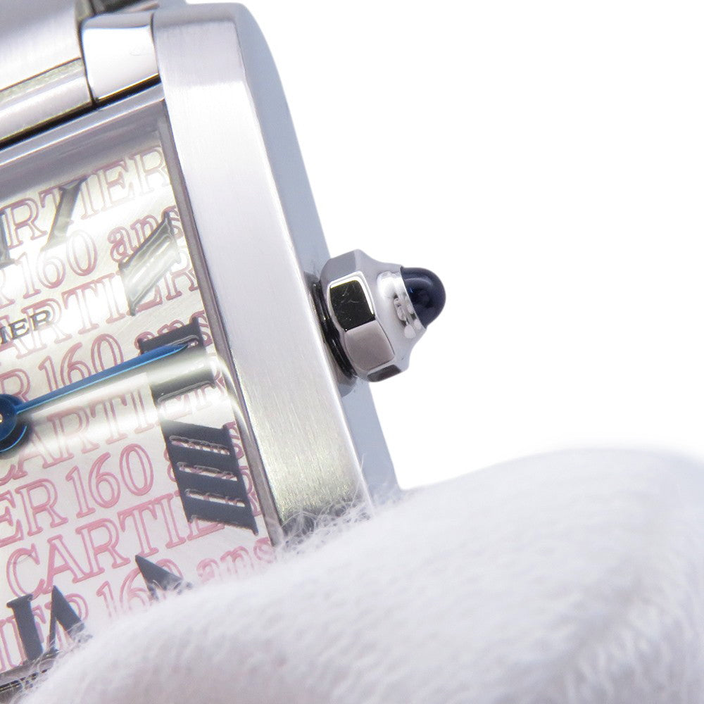 CARTIER Tank Française SM 160th Anniversary Asia Limited Edition (Limited to 2500 pieces) H27mm×W20mm Stainless Steel Pink DialW51035Q3
