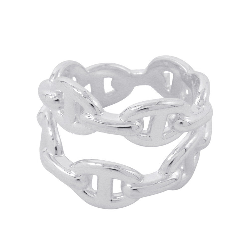 HERMES Chaine d'Ancre Double Row Ring Size 52/#12 SV925