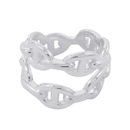 HERMES Chaine d'Ancre Double Row Ring Size 52/#12 SV925