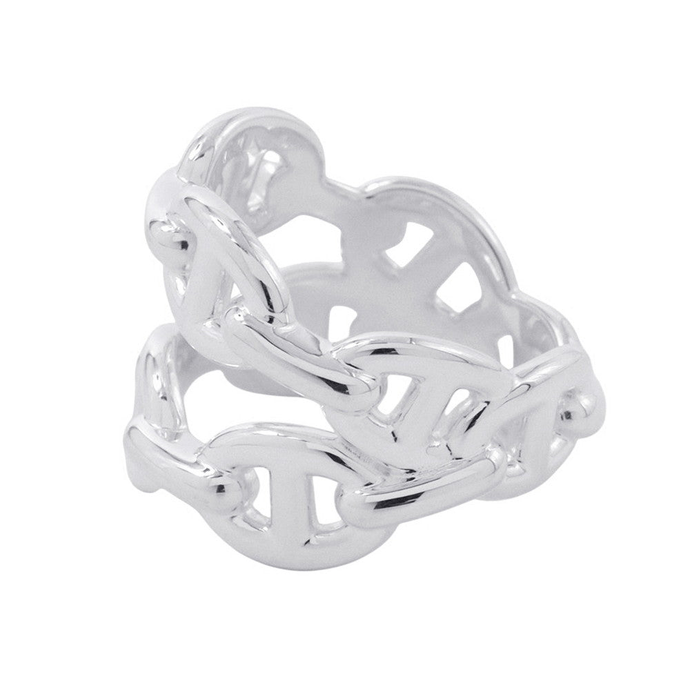 HERMES Chaine d'Ancre Double Row Ring Size 52/#12 SV925