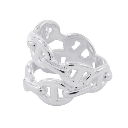 HERMES Chaine d'Ancre Double Row Ring Size 52/#12 SV925
