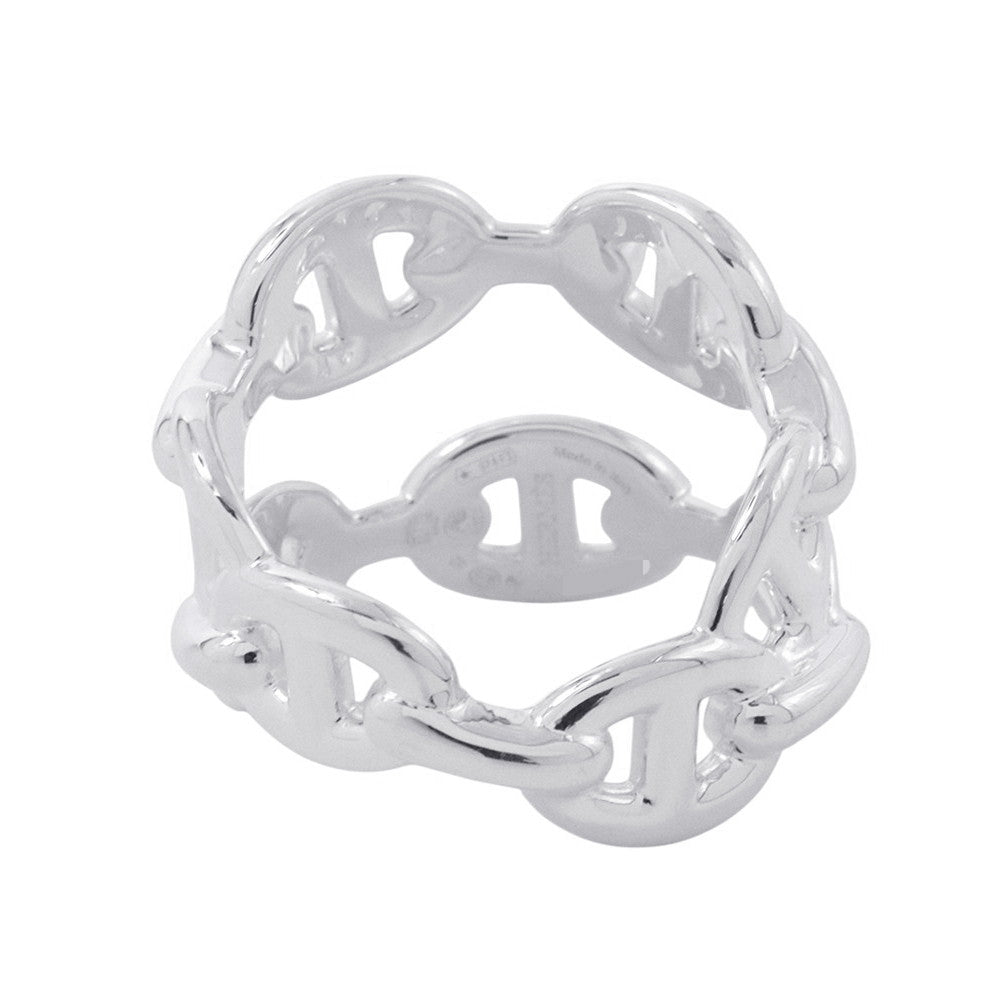 HERMES Chaine d'Ancre Double Row Ring Size 52/#12 SV925