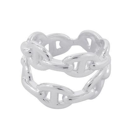 HERMES Chaine d'Ancre Double Row Ring Size 53/#13 SV925
