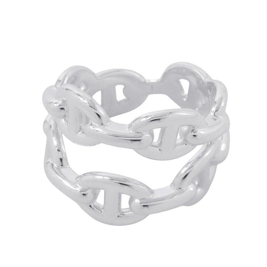 HERMES Chaine d'Ancre Double Row Ring Size 53/#13 SV925