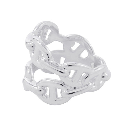 HERMES Chaine d'Ancre Double Row Ring Size 53/#13 SV925