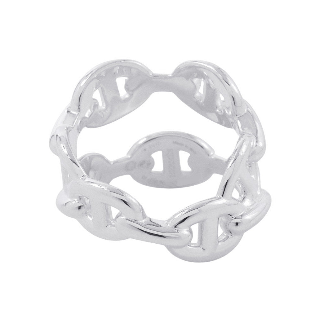 HERMES Chaine d'Ancre Double Row Ring Size 53/#13 SV925