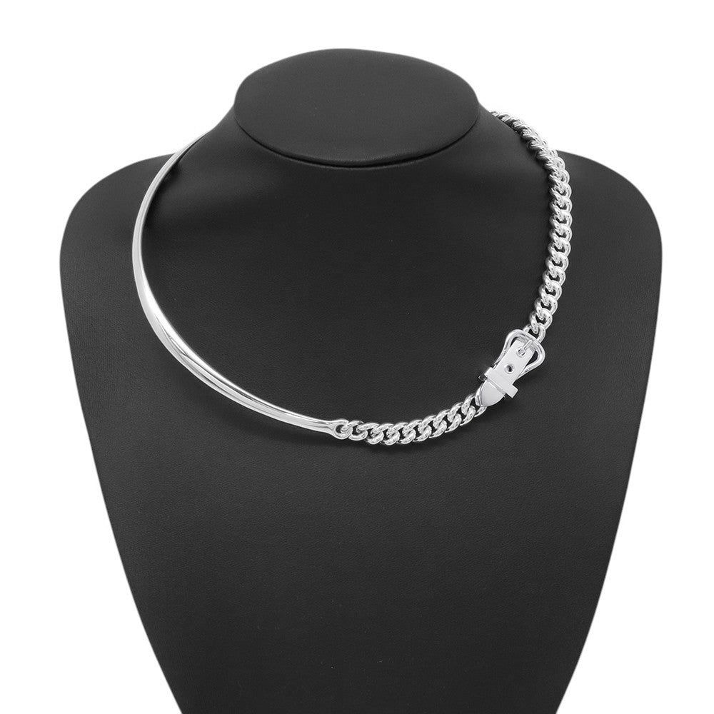HERMES BoucleSellier Inflexible Necklace Size PM/42 SV925