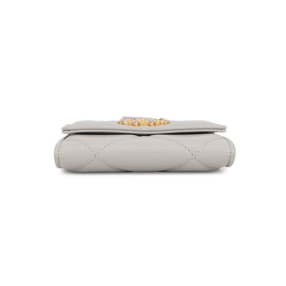 CHANEL CHANEL 19 Flap Compact Chain Shoulder Wallet GrayAP1787 Lambskin