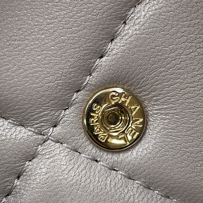 CHANEL CHANEL 19 Flap Compact Chain Shoulder Wallet GrayAP1787 Lambskin