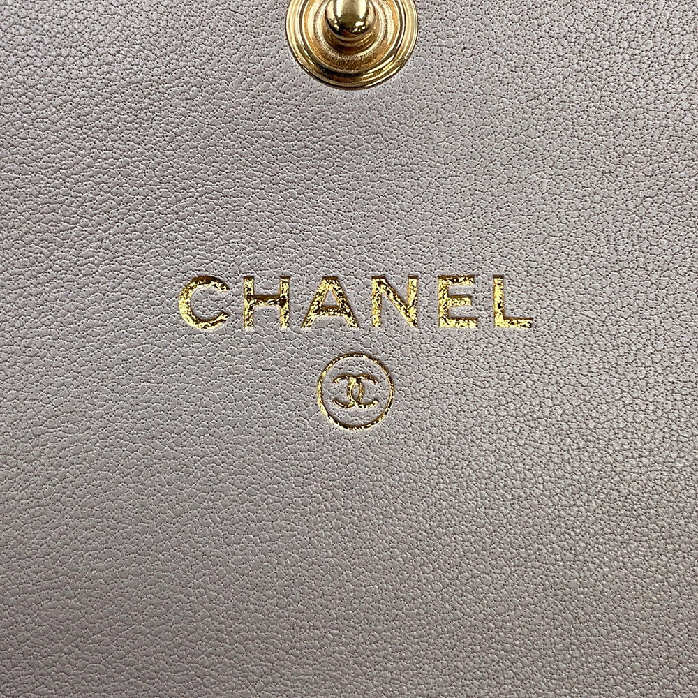 CHANEL CHANEL 19 Flap Compact Chain Shoulder Wallet GrayAP1787 Lambskin
