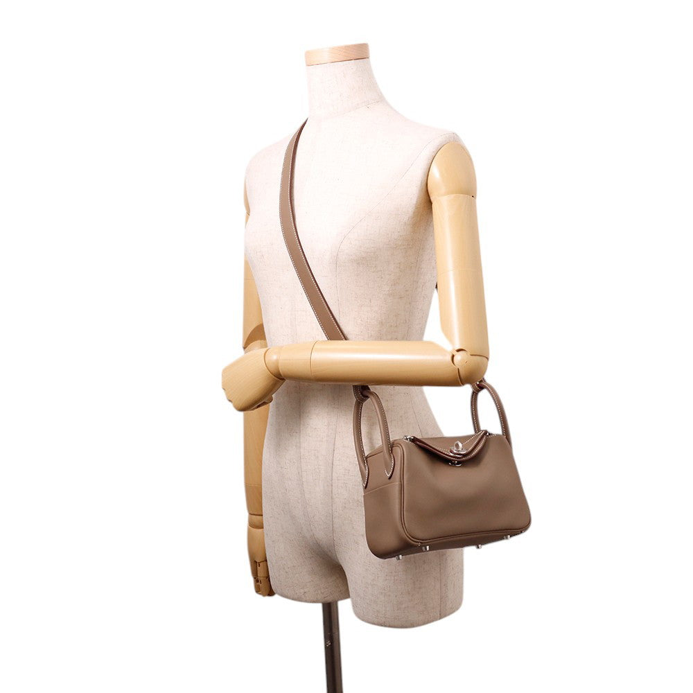HERMES Lindy Etoupe Swift Leather Size Mini
