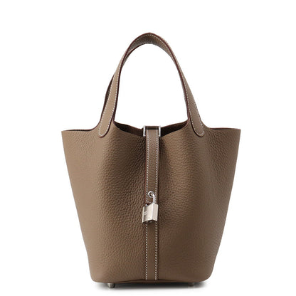 HERMES Picotin Lock Etoupe Taurillon Clemence Size PM