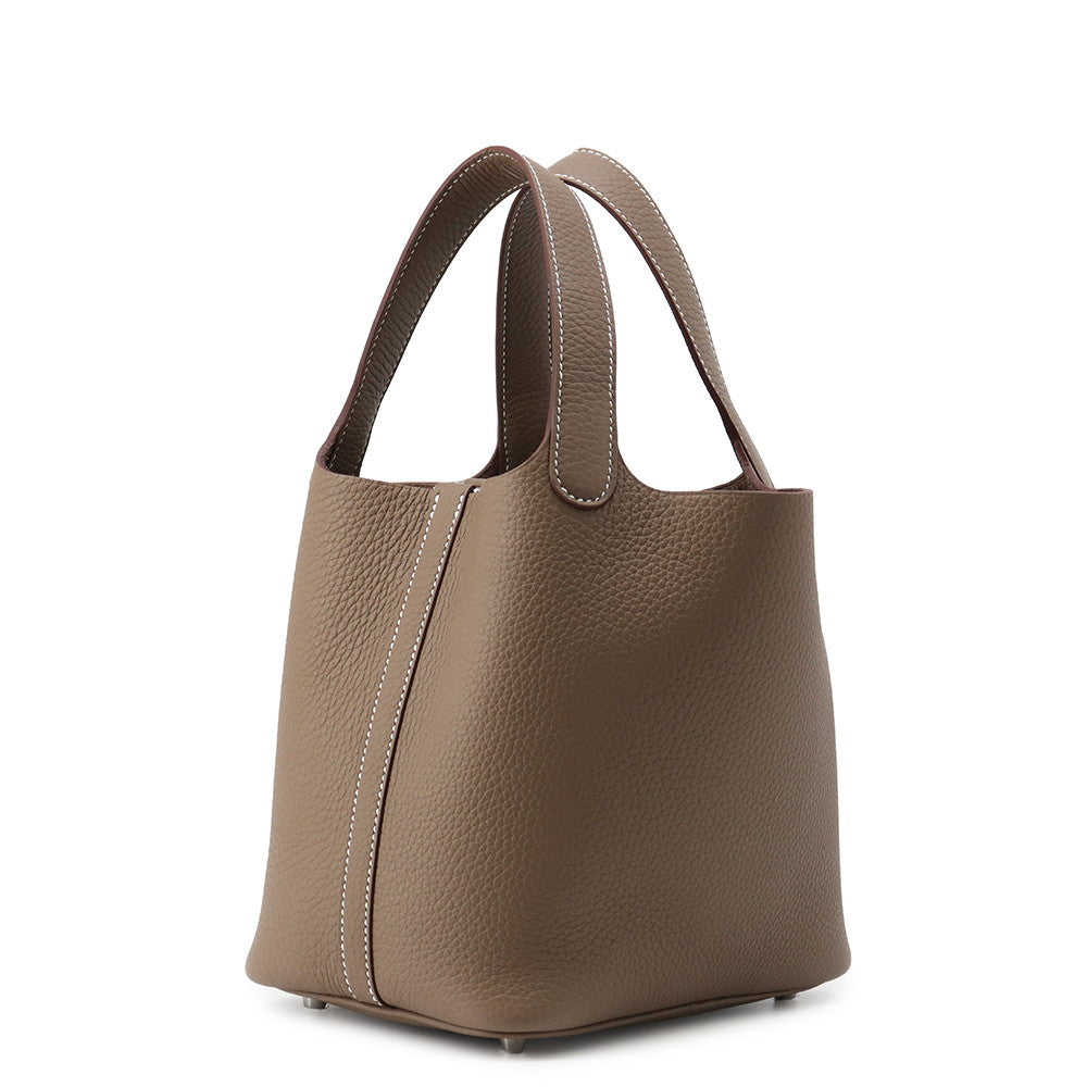 HERMES Picotin Lock Etoupe Taurillon Clemence Size PM