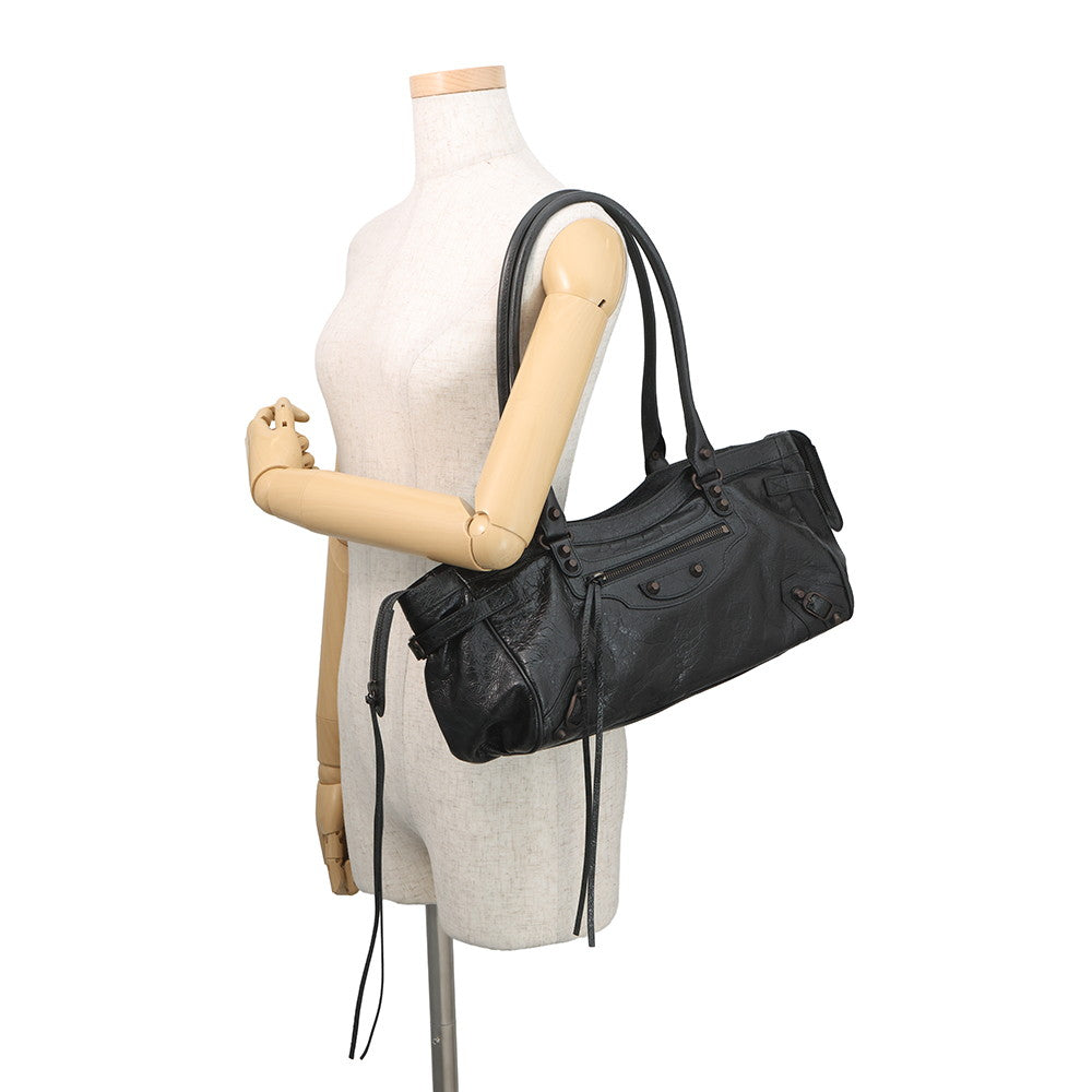 BALENCIAGA Le City Bag East-West Black845704 Leather