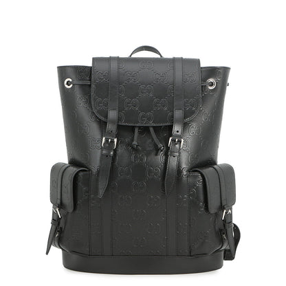 GUCCI GG Embossed Backpack Black625770 Leather