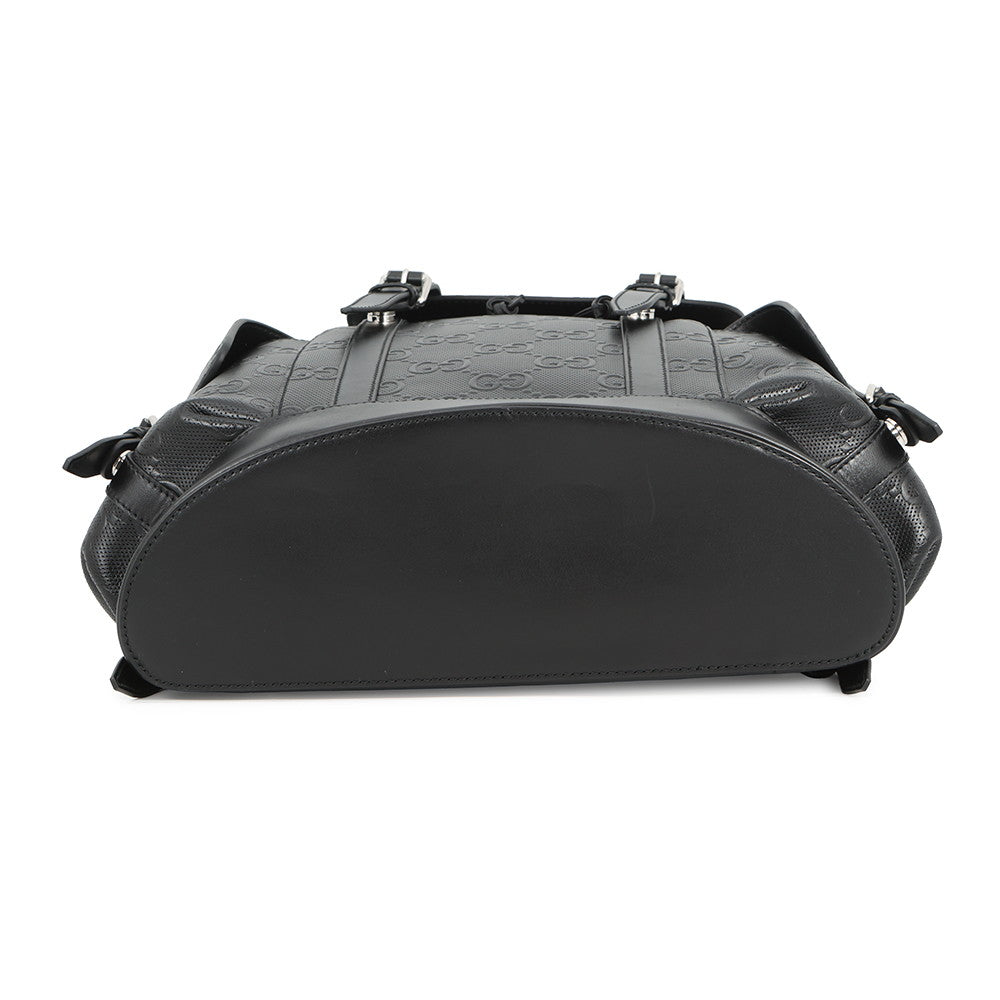 GUCCI GG Embossed Backpack Black625770 Leather