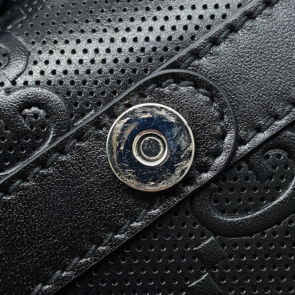 GUCCI GG Embossed Backpack Black625770 Leather