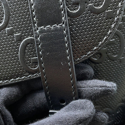 GUCCI GG Embossed Backpack Black625770 Leather