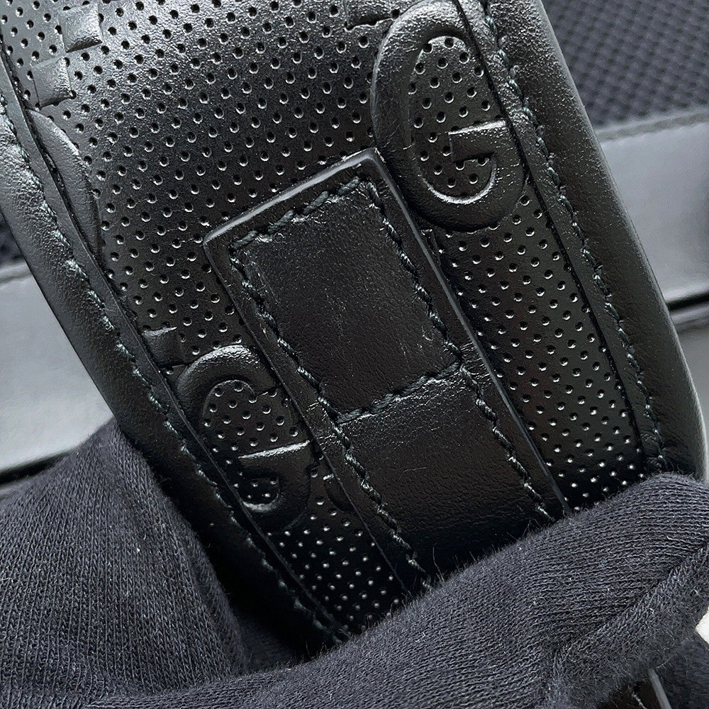 GUCCI GG Embossed Backpack Black625770 Leather