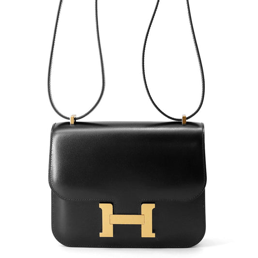HERMES Constance3 Miroir Black Box Calf Leather Size Mini