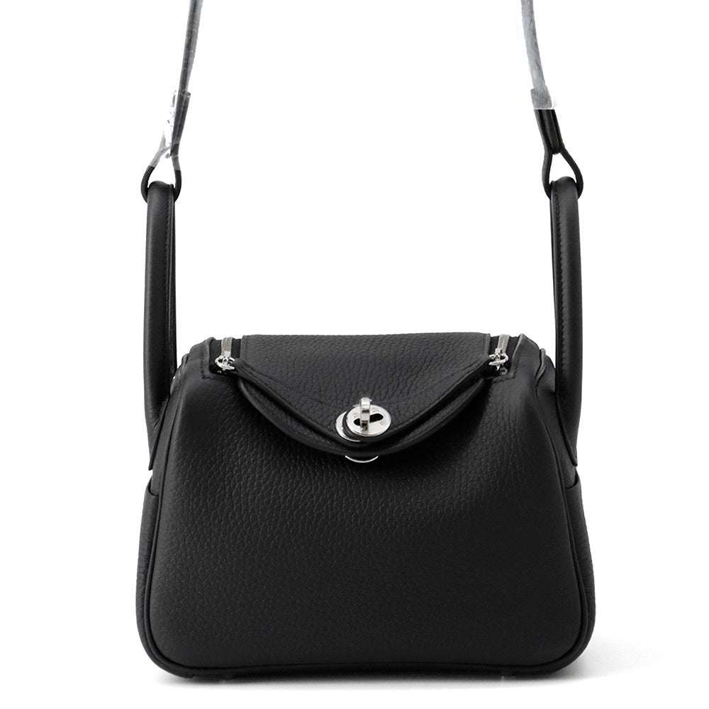 HERMES Lindy Black Taurillon Clemence Size Mini