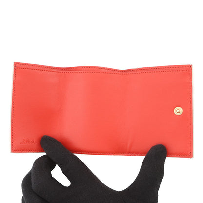 FENDI Baguette Micro Compact Wallet Ivory/Red8M0395 Leather