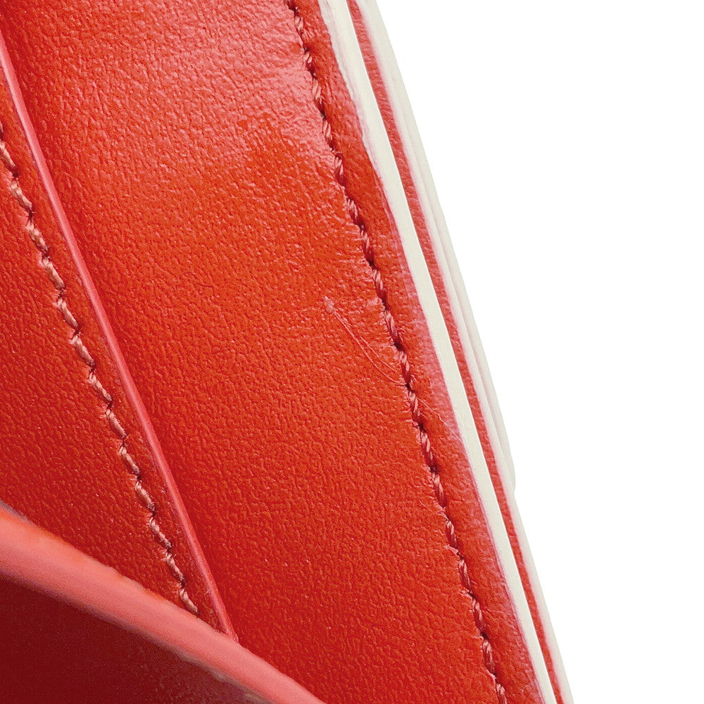 FENDI Baguette Micro Compact Wallet Ivory/Red8M0395 Leather