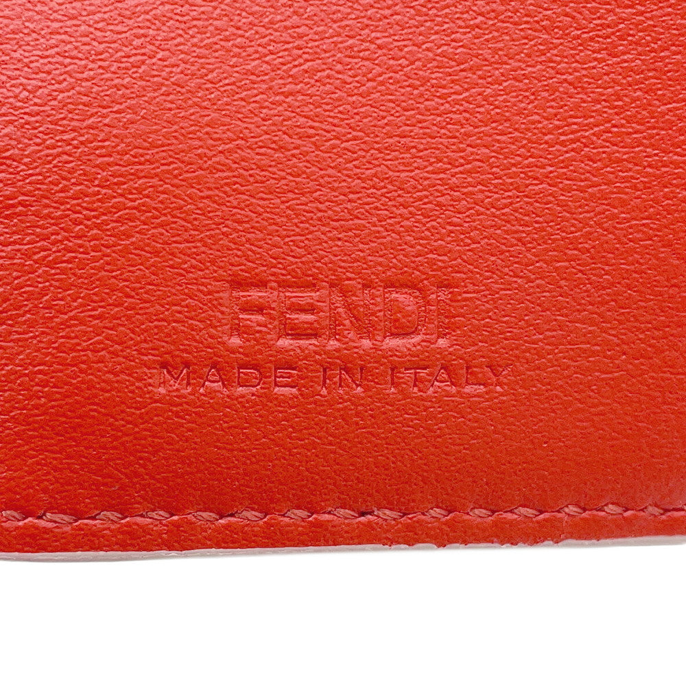 FENDI Baguette Micro Compact Wallet Ivory/Red8M0395 Leather