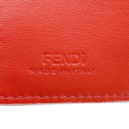 FENDI Baguette Micro Compact Wallet Ivory/Red8M0395 Leather